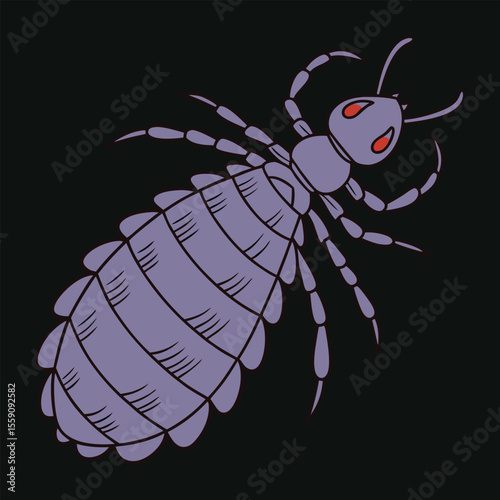 Watercolor cartoon louse animation series, vector design for educational or medical use