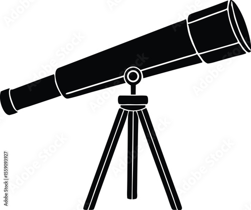 telescope silhouette vector icon
