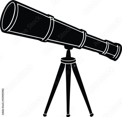 telescope silhouette vector