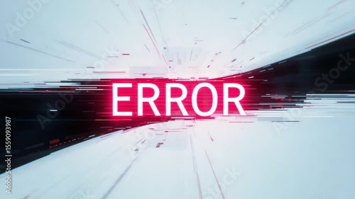 Abstract glitch error message displayed on a futuristic background