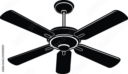 ceiling fan silhouette vector illustration