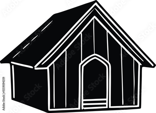 doghouse silhouette vector illustration