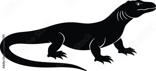 komodo dragon silhouette vector illustration