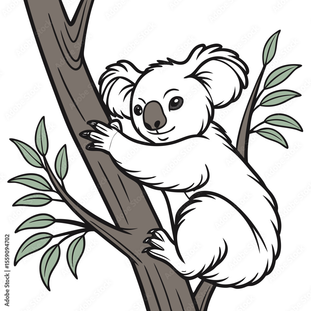 Obraz premium Adorable Koala Silhouette – Modern Vector Graphic