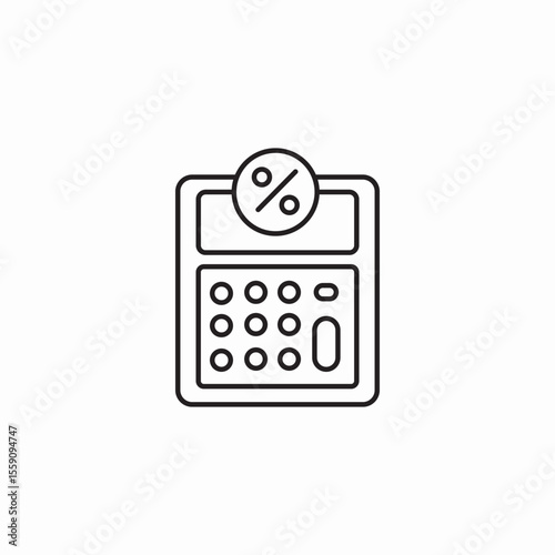 calculator percentage icon sign vector