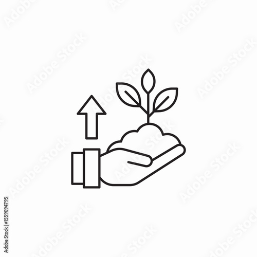 care grow icon sign vector