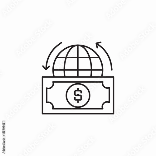 global transactions icon sign vector