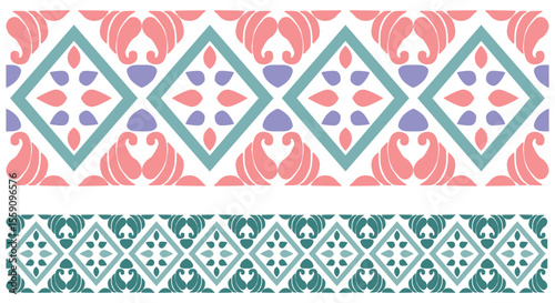 Elegant Border Vector Illustration with Geometric and Floral Elements for Decorative Designs