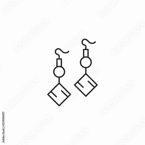 long earrings icon sign vector