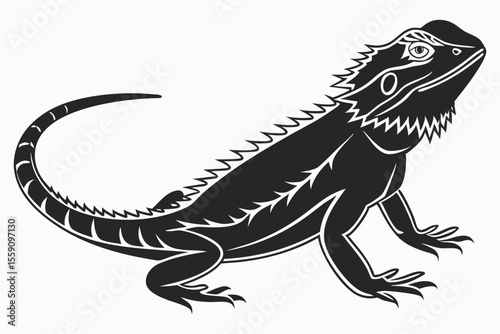 bearded dragon sihouette black vector