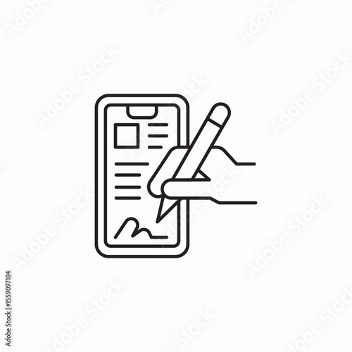 mobile document sign icon sign vector