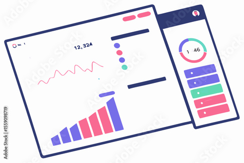 Creative Modern Invoice Dashboard Design With Summary Char Illustration