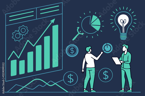 Creative Venture Capital Pitch Background With Data Visual (1) Illustration