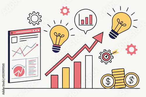 Creative Venture Capital Pitch Background With Data Visual Illustration