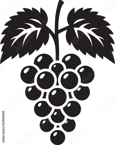 bunch of grapes vector silhouette 