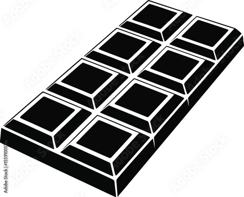  Black Silhouette of a Chocolate Bar – Vector Illustration