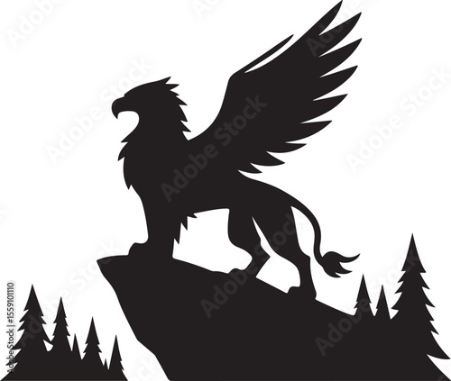 Lion Eagle Symbol Vector Logo  Silhouette