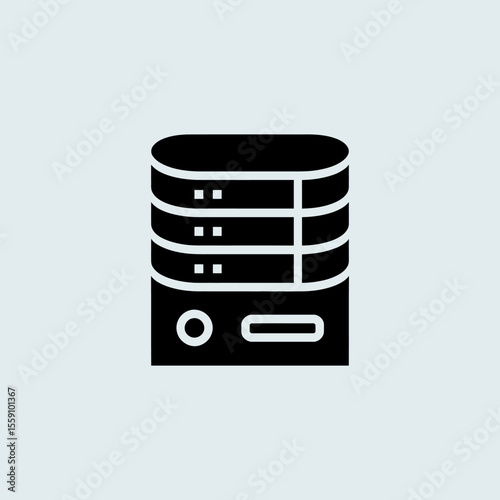Data server icon vector illustration, Data center sign symbol,  Technology and AI concept design