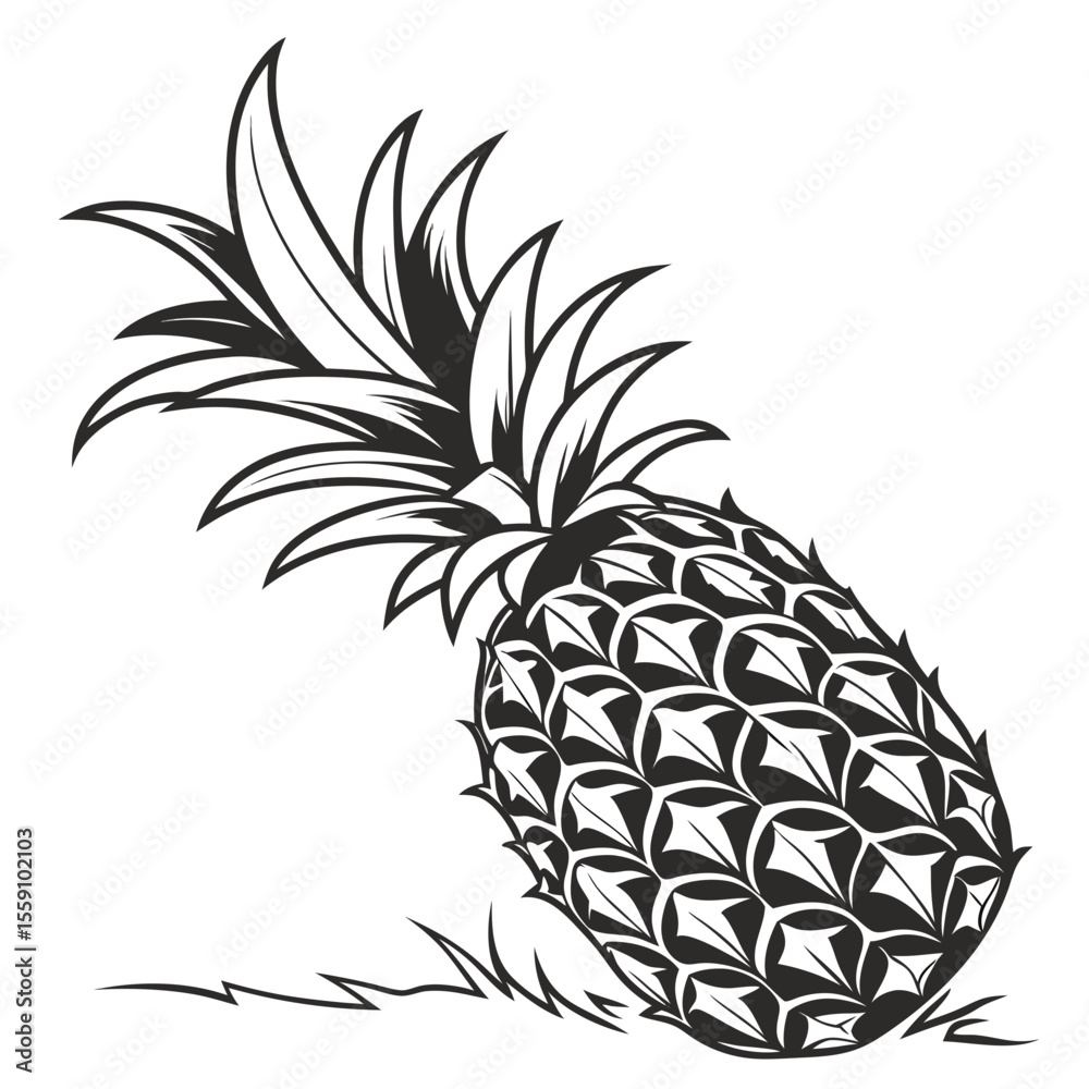 Obraz premium Pineapple Silhouette – Fresh and Modern Fruit Illustration