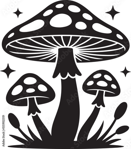 Wild Mushroom Silhouette Vector

Forest Toadstool Illustration

Magic Mushroom Nature Design

Woodland Mushroom Silhouette Art

Mushroom Cap Vector Graphic