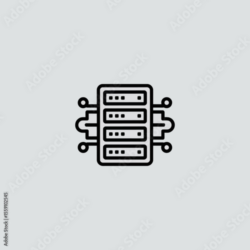 Data server icon vector illustration, Data center sign symbol,  Technology and AI concept design