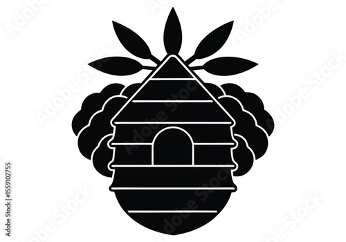 Beehive Ginger silhouette on white background