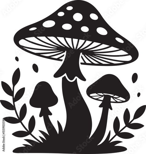 Wild Mushroom Silhouette Vector

Forest Toadstool Illustration

Magic Mushroom Nature Design

Woodland Mushroom Silhouette Art

Mushroom Cap Vector Graphic