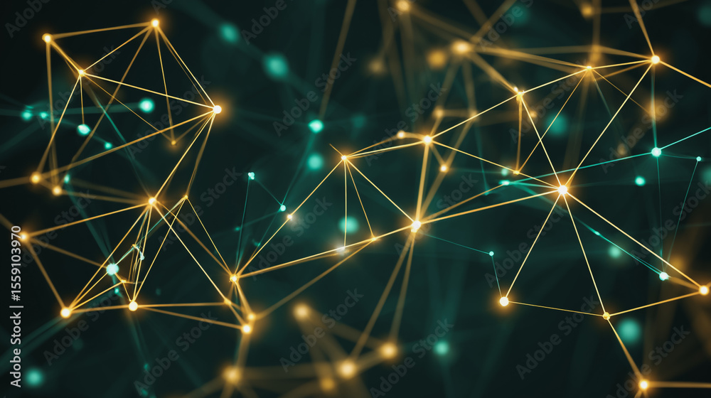 Fototapeta premium Global network on Earth concept Abstract business connection of lines from nodes It is connected to endless nodes and represents the innovation of communication in the networking
