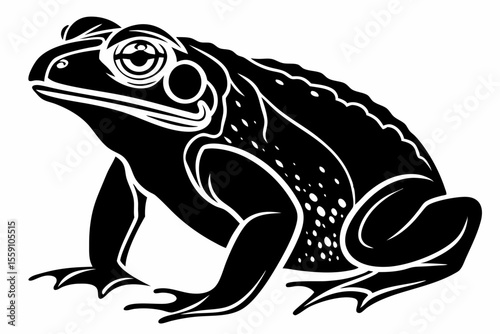 cane toad silhoette black vector