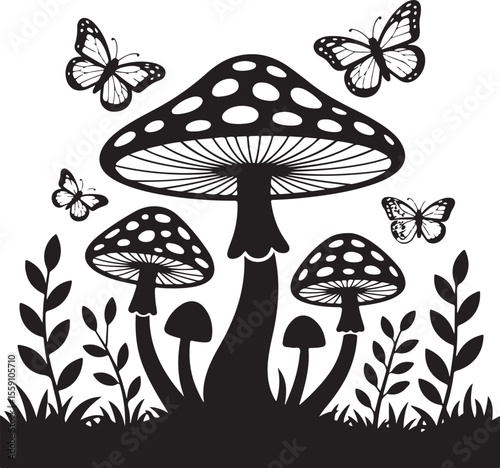 Wild Mushroom Silhouette Vector

Forest Toadstool Illustration

Magic Mushroom Nature Design

Woodland Mushroom Silhouette Art

Mushroom Cap Vector Graphic