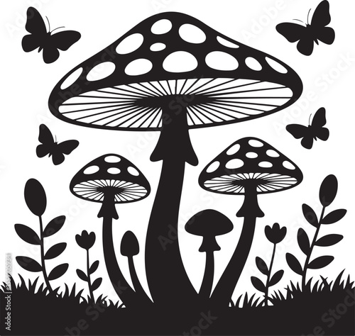 Wild Mushroom Silhouette Vector

Forest Toadstool Illustration

Magic Mushroom Nature Design

Woodland Mushroom Silhouette Art

Mushroom Cap Vector Graphic