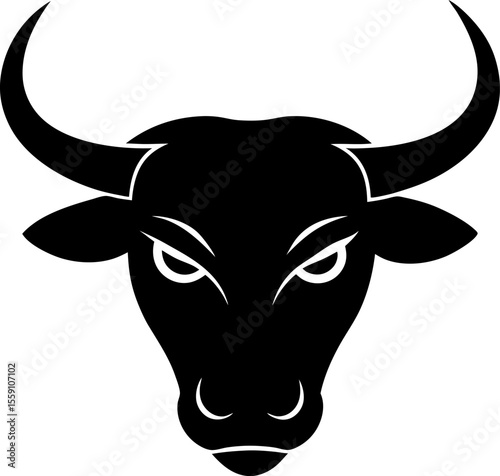 black and white bull