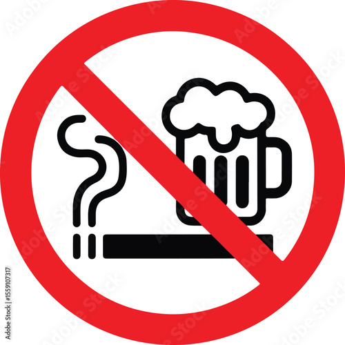 No alcohol and smoking sign