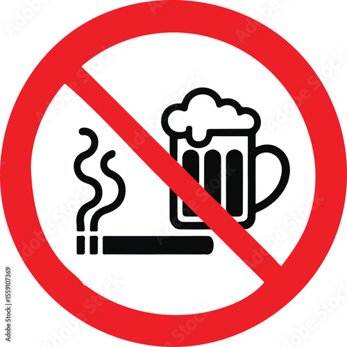 No alcohol and smoking sign