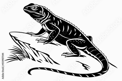 Chuckwallas sihouette black vector