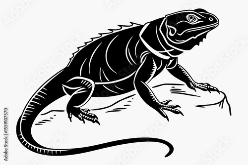 Chuckwallas sihouette black vector
