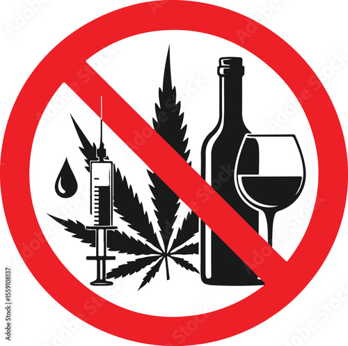 No drugs and alcohol sign