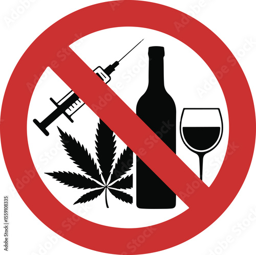 No drugs and alcohol sign