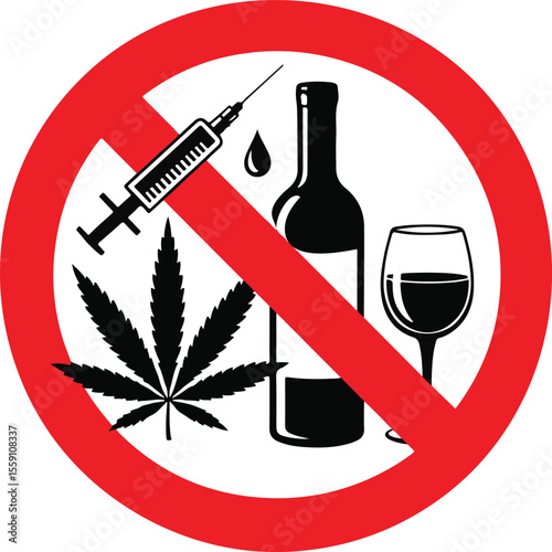 No drugs and alcohol sign