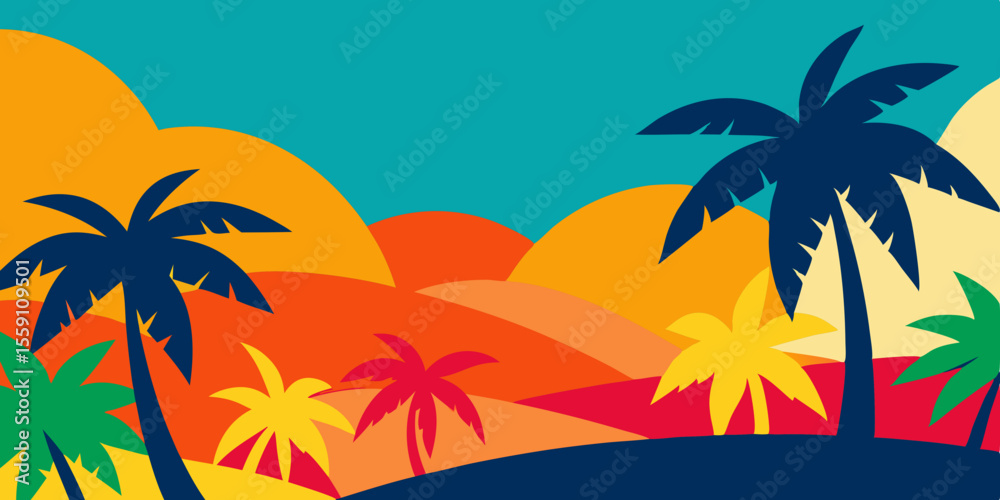 Fototapeta premium Colorful Tropical Background