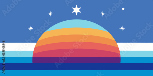 Gradient Winter Solstice Illustration