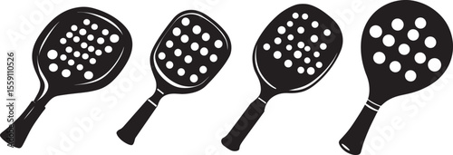 Pickleball symbol black silhouette icon isolated on white background. Healthy Lifestyle and Paddleball Game Vector.