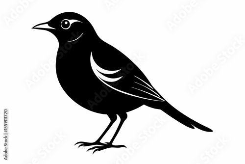 lark bird sihouette black vector