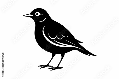 lark bird sihouette black vector
