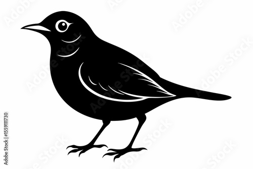 lark bird sihouette black vector