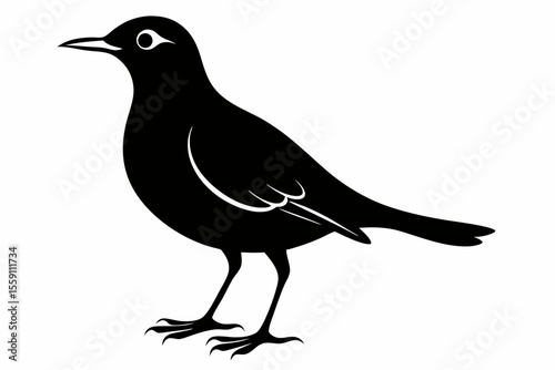 lark bird sihouette black vector