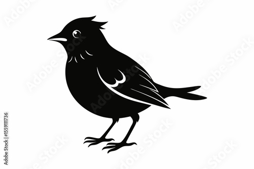 lark bird sihouette black vector