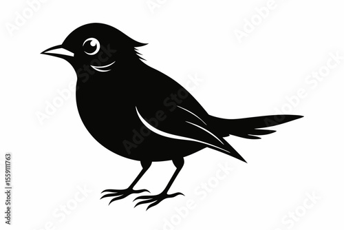 lark bird sihouette black vector