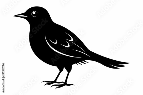 lark bird sihouette black vector