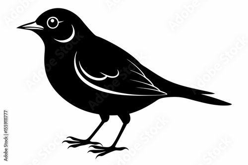 lark bird sihouette black vector